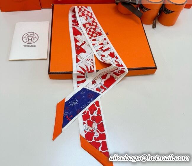 Luxury Discount Hermes Factory Suite Silk Twilly Bandeau Scarf 6058 Orange 2026