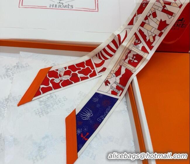 Luxury Discount Hermes Factory Suite Silk Twilly Bandeau Scarf 6058 Orange 2026