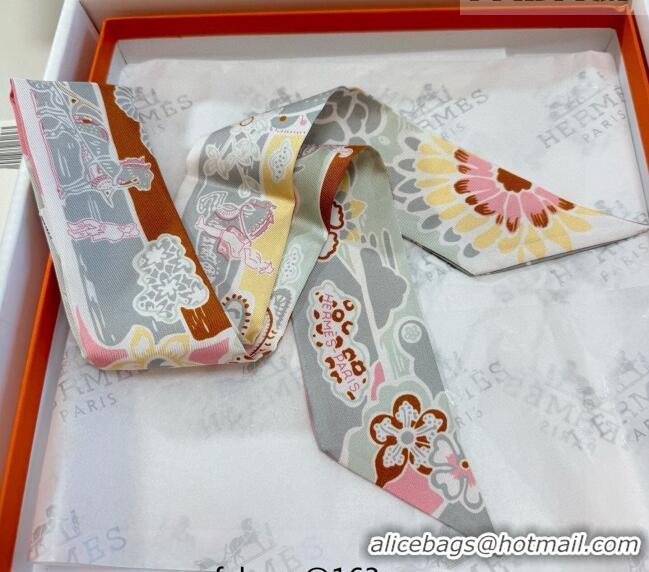 Shop Promotional Hermes Couleur Silk Twilly Bandeau Scarf 5x86cm 6058 Grey 2026