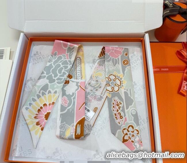 Shop Promotional Hermes Couleur Silk Twilly Bandeau Scarf 5x86cm 6058 Grey 2026