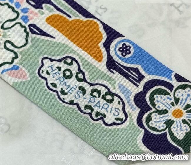 Promotional Hermes Couleur Silk Twilly Bandeau Scarf 5x86cm 6058 Blue 2026