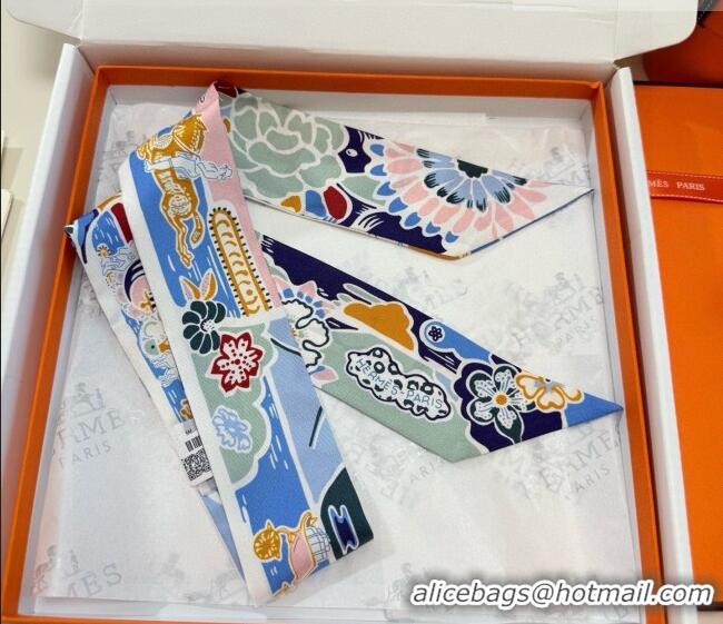 Promotional Hermes Couleur Silk Twilly Bandeau Scarf 5x86cm 6058 Blue 2026