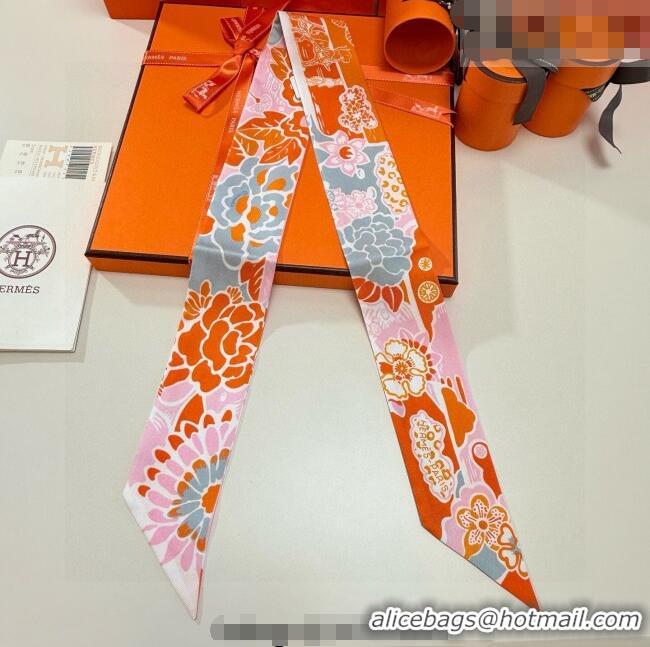 Traditional Specials Hermes Couleur Silk Twilly Bandeau Scarf 5x86cm 6058 Orange 2026