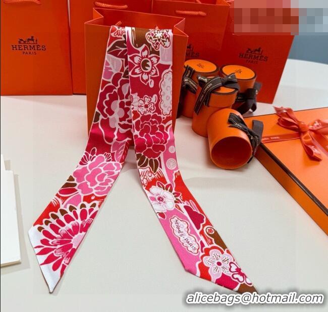 Buy Fashionable Hermes Couleur Silk Twilly Bandeau Scarf 5x86cm 6058 Pink 2026