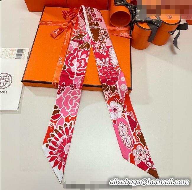Buy Fashionable Hermes Couleur Silk Twilly Bandeau Scarf 5x86cm 6058 Pink 2026