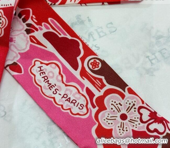 Buy Fashionable Hermes Couleur Silk Twilly Bandeau Scarf 5x86cm 6058 Pink 2026