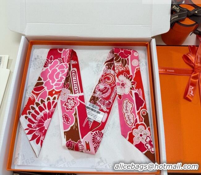 Buy Fashionable Hermes Couleur Silk Twilly Bandeau Scarf 5x86cm 6058 Pink 2026
