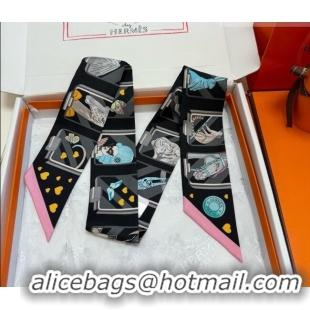 Fashion Discount Hermes Silk Twilly Bandeau Scarf 5x86cm Black HS010603 2026