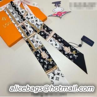 Good Product Louis Vuitton Monogram Confidential Bandeau Silk Scarf 6x120cm M78655 White/Black 2026
