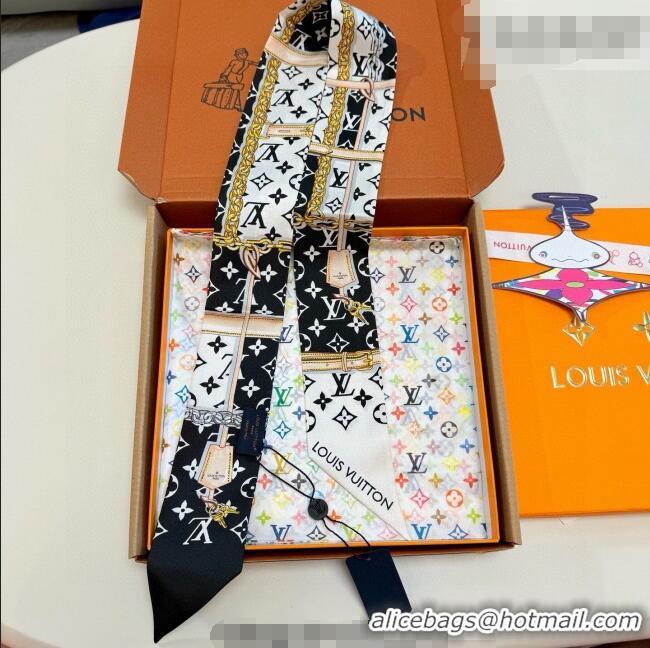 Good Product Louis Vuitton Monogram Confidential Bandeau Silk Scarf 6x120cm M78655 White/Black 2026
