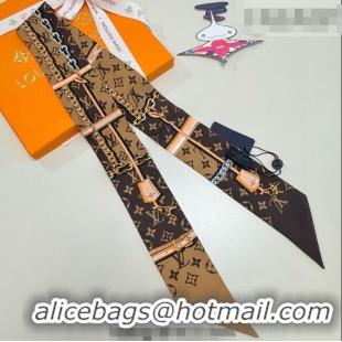 Best Price Louis Vuitton Monogram Confidential Bandeau Silk Scarf 6x120cm M78655 Brown 2026