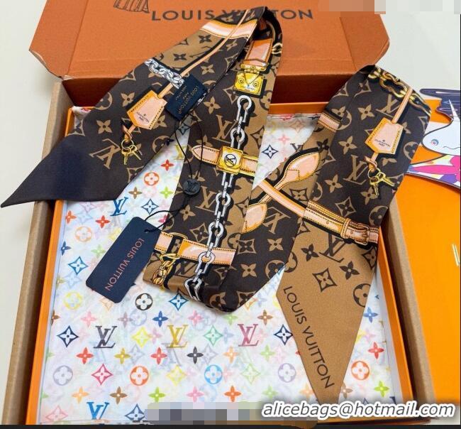 Best Price Louis Vuitton Monogram Confidential Bandeau Silk Scarf 6x120cm M78655 Brown 2026