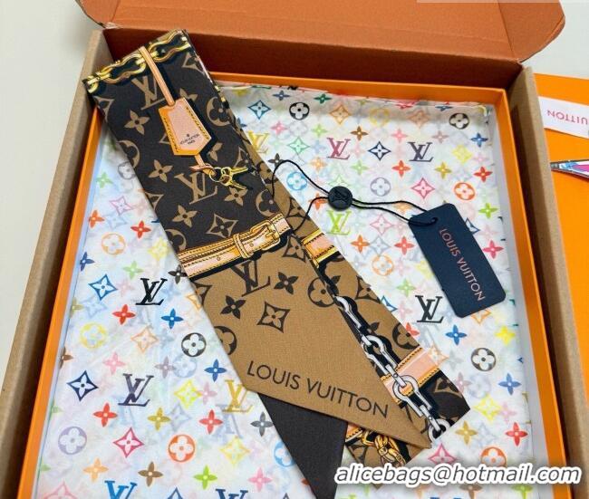 Best Price Louis Vuitton Monogram Confidential Bandeau Silk Scarf 6x120cm M78655 Brown 2026