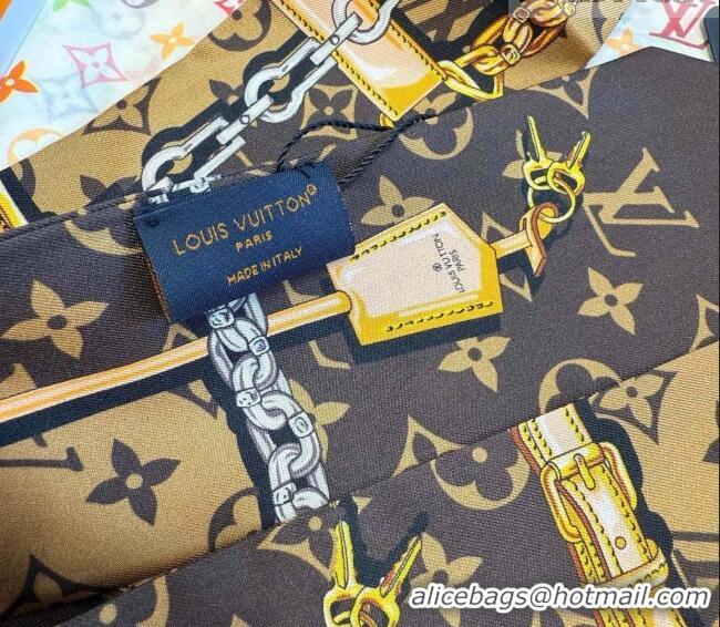 Best Price Louis Vuitton Monogram Confidential Bandeau Silk Scarf 6x120cm M78655 Brown 2026