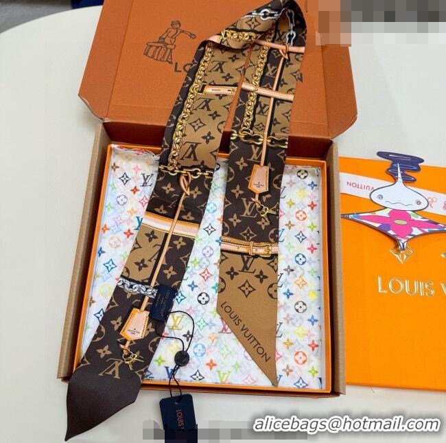 Best Price Louis Vuitton Monogram Confidential Bandeau Silk Scarf 6x120cm M78655 Brown 2026
