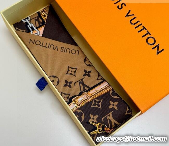 Best Price Louis Vuitton Monogram Confidential Bandeau Silk Scarf 6x120cm M78655 Brown 2026