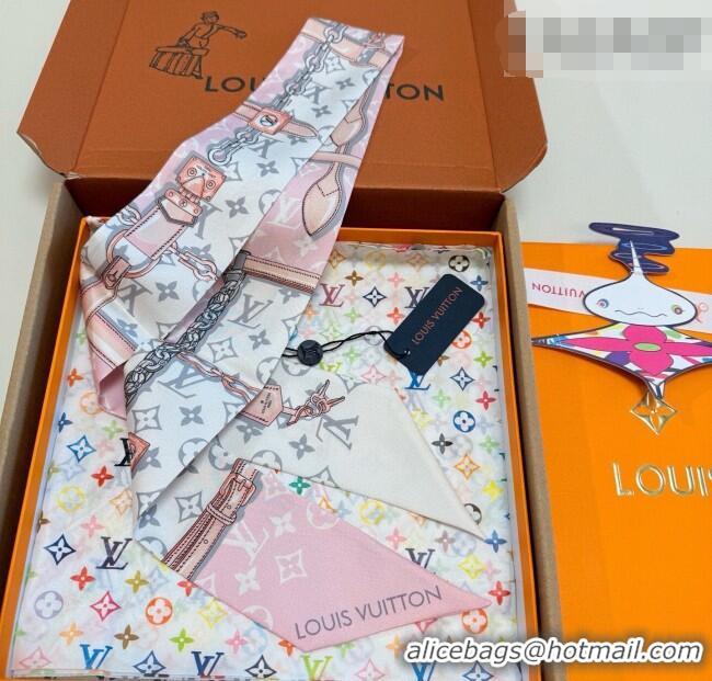 Good Looking Louis Vuitton Monogram Confidential Bandeau Silk Scarf 6x120cm M78655 Pink 2026