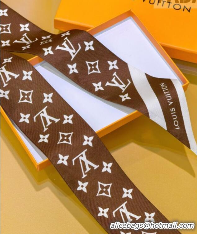 Best Quality Louis Vuitton Monogram Silhouette BB Bandeau Silk Scarf 5x120cm M97169 Brown 2026