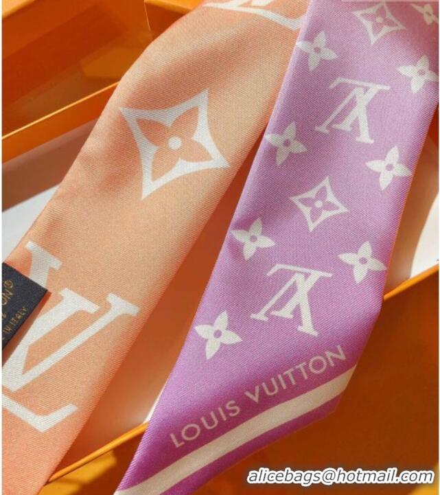 Reasonable Price Louis Vuitton LV Aurora Nano Bandeau Silk Scarf 5x120cm M79580 Pink/Purple 2026