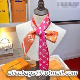 Unique Discount Louis Vuitton LV Aurora Nano Bandeau Silk Scarf 5x120cm M79580 Pink/Orange 2026