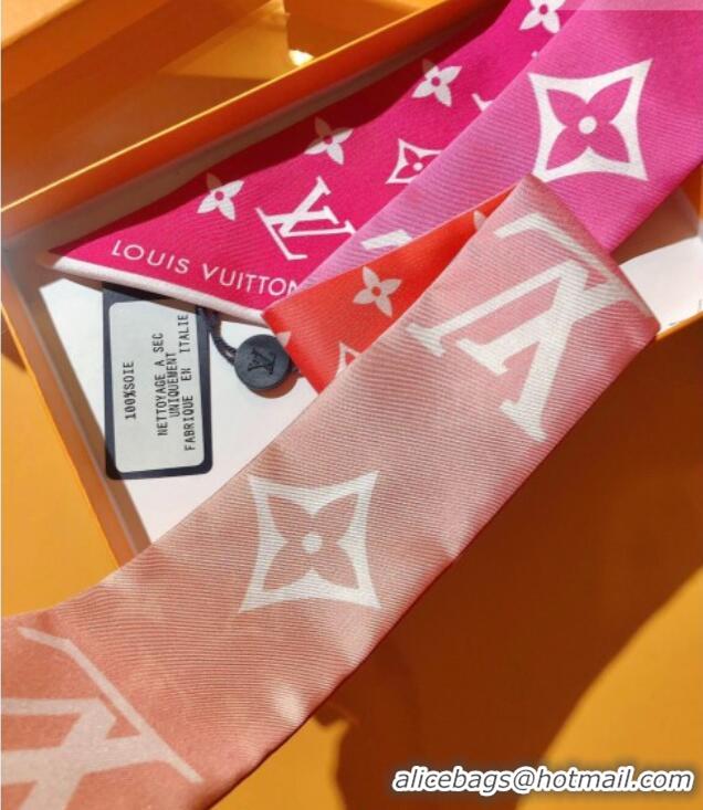 Unique Discount Louis Vuitton LV Aurora Nano Bandeau Silk Scarf 5x120cm M79580 Pink/Orange 2026