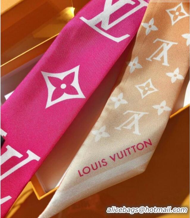 Unique Discount Louis Vuitton LV Aurora Nano Bandeau Silk Scarf 5x120cm M79580 Pink/Orange 2026
