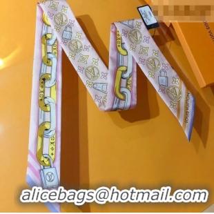 Luxury Cheap Louis Vuitton Bejewelled BB Bandeau Silk Scarf 5x120cm M78854 Light Pink 2026