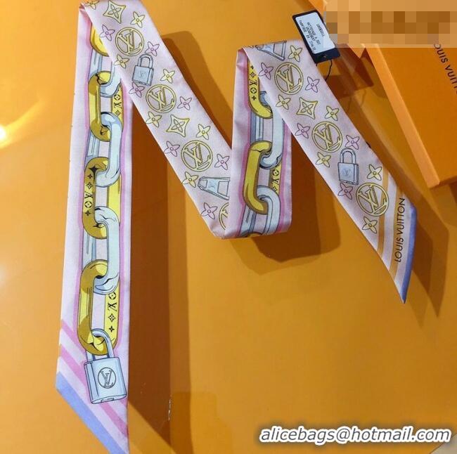 Luxury Cheap Louis Vuitton Bejewelled BB Bandeau Silk Scarf 5x120cm M78854 Light Pink 2026