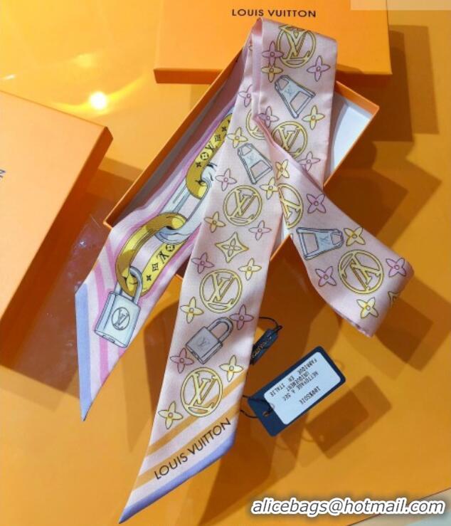 Luxury Cheap Louis Vuitton Bejewelled BB Bandeau Silk Scarf 5x120cm M78854 Light Pink 2026