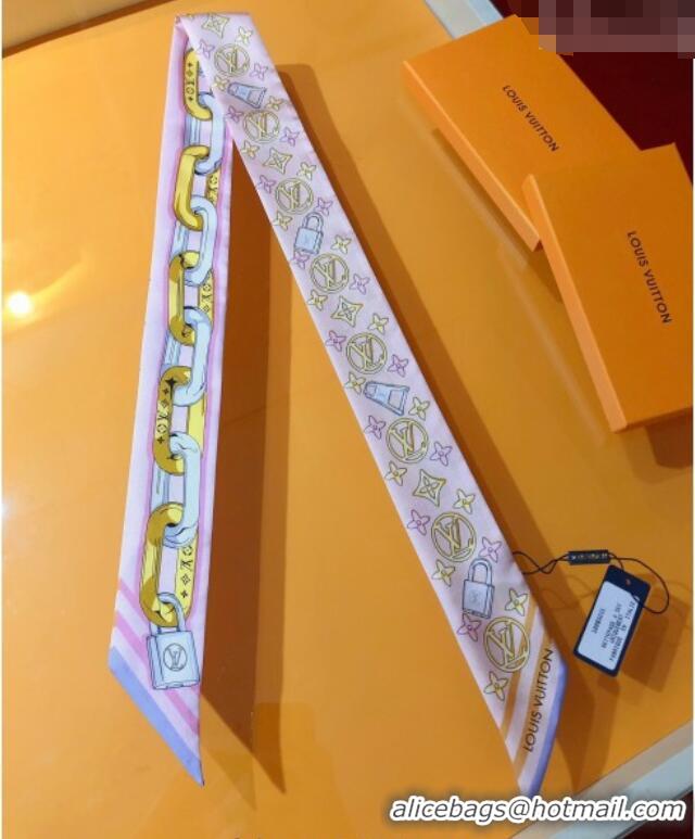 Luxury Cheap Louis Vuitton Bejewelled BB Bandeau Silk Scarf 5x120cm M78854 Light Pink 2026