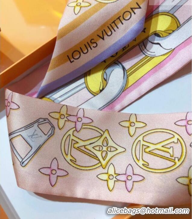 Luxury Cheap Louis Vuitton Bejewelled BB Bandeau Silk Scarf 5x120cm M78854 Light Pink 2026