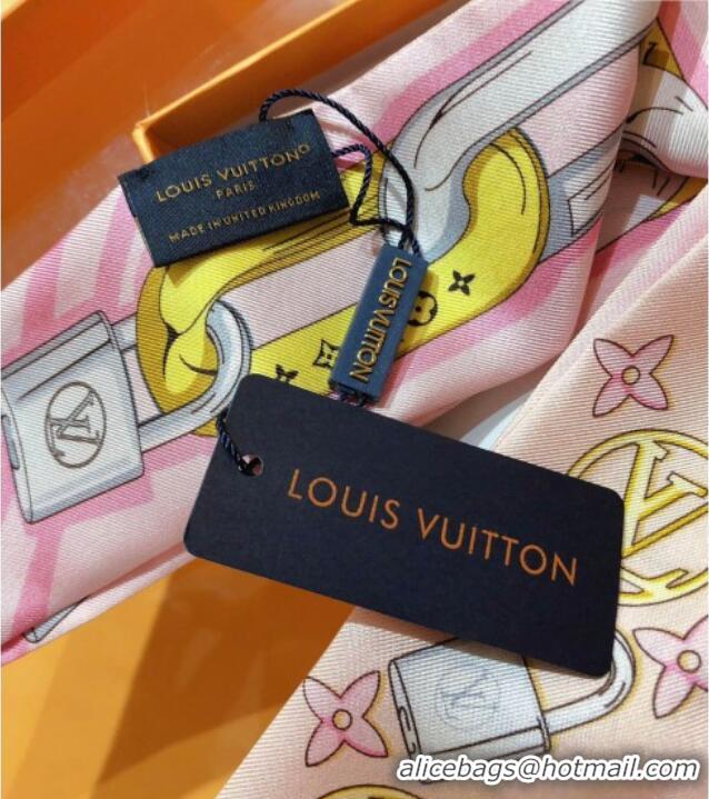 Luxury Cheap Louis Vuitton Bejewelled BB Bandeau Silk Scarf 5x120cm M78854 Light Pink 2026
