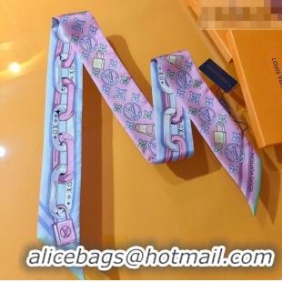 Top Design Louis Vuitton Bejewelled BB Bandeau Silk Scarf 5x120cm M78854 Pink 2026