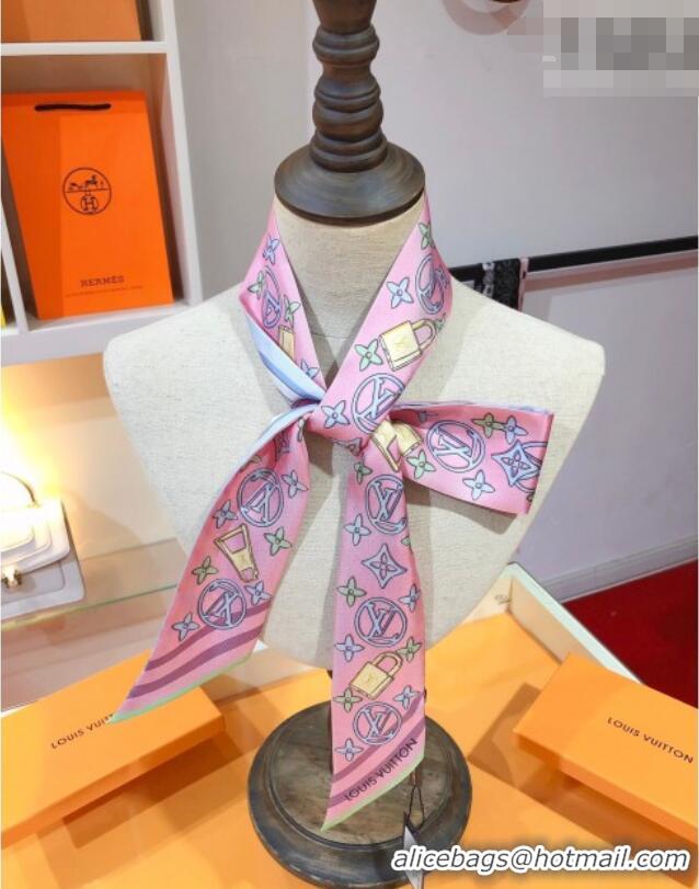 Top Design Louis Vuitton Bejewelled BB Bandeau Silk Scarf 5x120cm M78854 Pink 2026