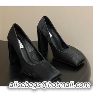Best Product Alaia Square Pumps 10cm in Haircalf Black 2026 AL102908 1029132