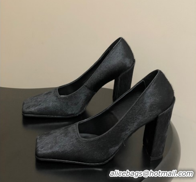 Best Product Alaia Square Pumps 10cm in Haircalf Black 2026 AL102908 1029132