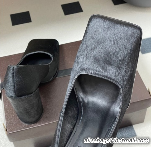 Best Product Alaia Square Pumps 10cm in Haircalf Black 2026 AL102908 1029132