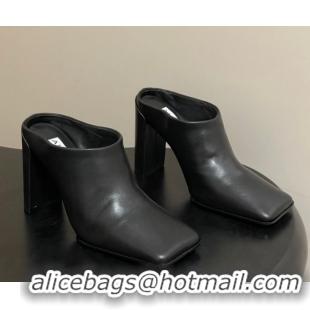 Perfect Alaia Square Mules 10cm in Calf Leather Black AL102908 1029135