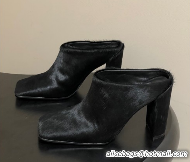 Unique Style Alaia Square Mules 10cm in Haircalf Black 2026 AL102908 1029137