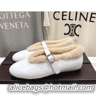 Most Popular Alaia Ballet Flats in Leather and Wool White AL102901 1209013