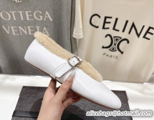 Most Popular Alaia Ballet Flats in Leather and Wool White AL102901 1209013