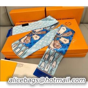 Promotional Louis Vuitton Bandeau Silk Scarf 8x120cm LV010605 Blue 2026