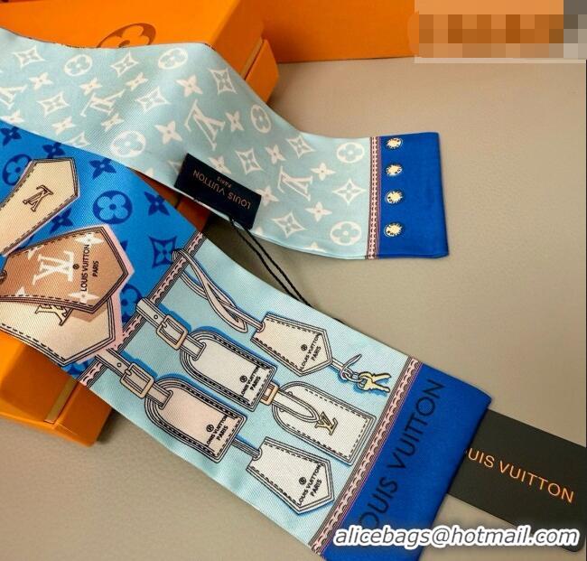 Promotional Louis Vuitton Bandeau Silk Scarf 8x120cm LV010605 Blue 2026