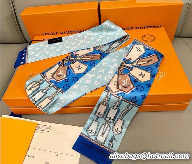Promotional Louis Vuitton Bandeau Silk Scarf 8x120cm LV010605 Blue 2026