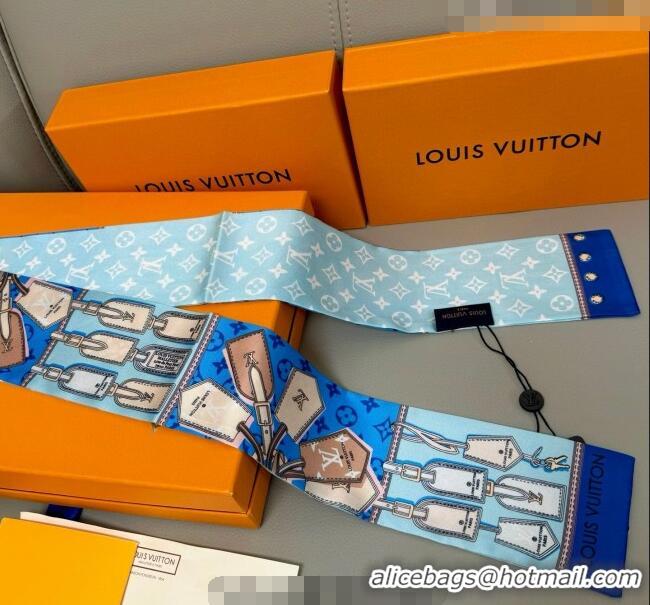 Promotional Louis Vuitton Bandeau Silk Scarf 8x120cm LV010605 Blue 2026