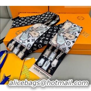 Top Quality Louis Vuitton Bandeau Silk Scarf 8x120cm LV010605 Black 2026