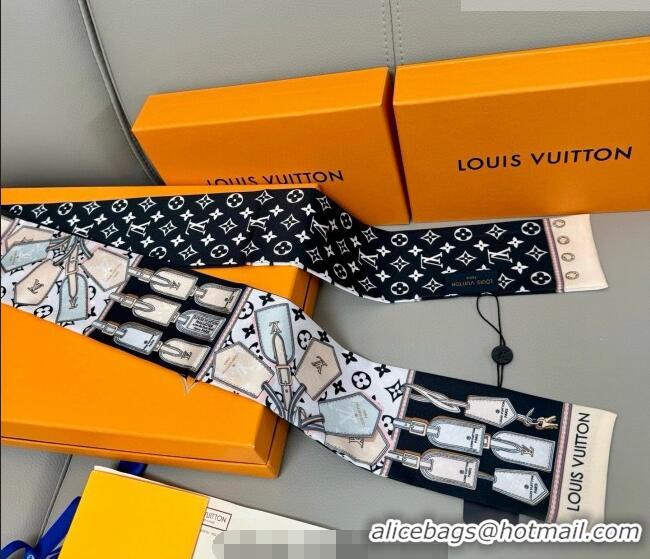 Top Quality Louis Vuitton Bandeau Silk Scarf 8x120cm LV010605 Black 2026