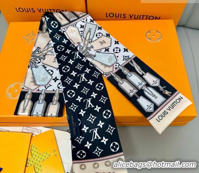 Top Quality Louis Vuitton Bandeau Silk Scarf 8x120cm LV010605 Black 2026