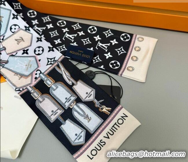 Top Quality Louis Vuitton Bandeau Silk Scarf 8x120cm LV010605 Black 2026