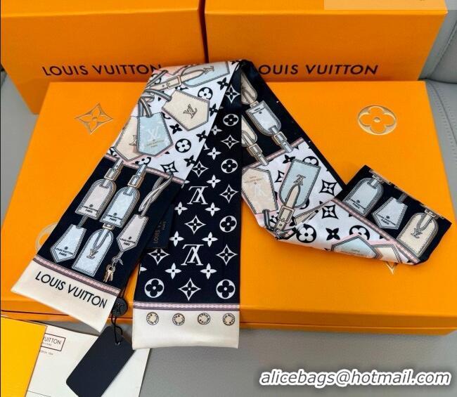 Top Quality Louis Vuitton Bandeau Silk Scarf 8x120cm LV010605 Black 2026